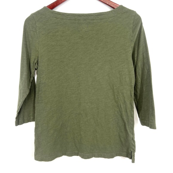 Ann Taylor Loft Green Elephant Size M Medium Blouse Shirt Top 3/4 Sleeve Casual - Picture 5 of 5